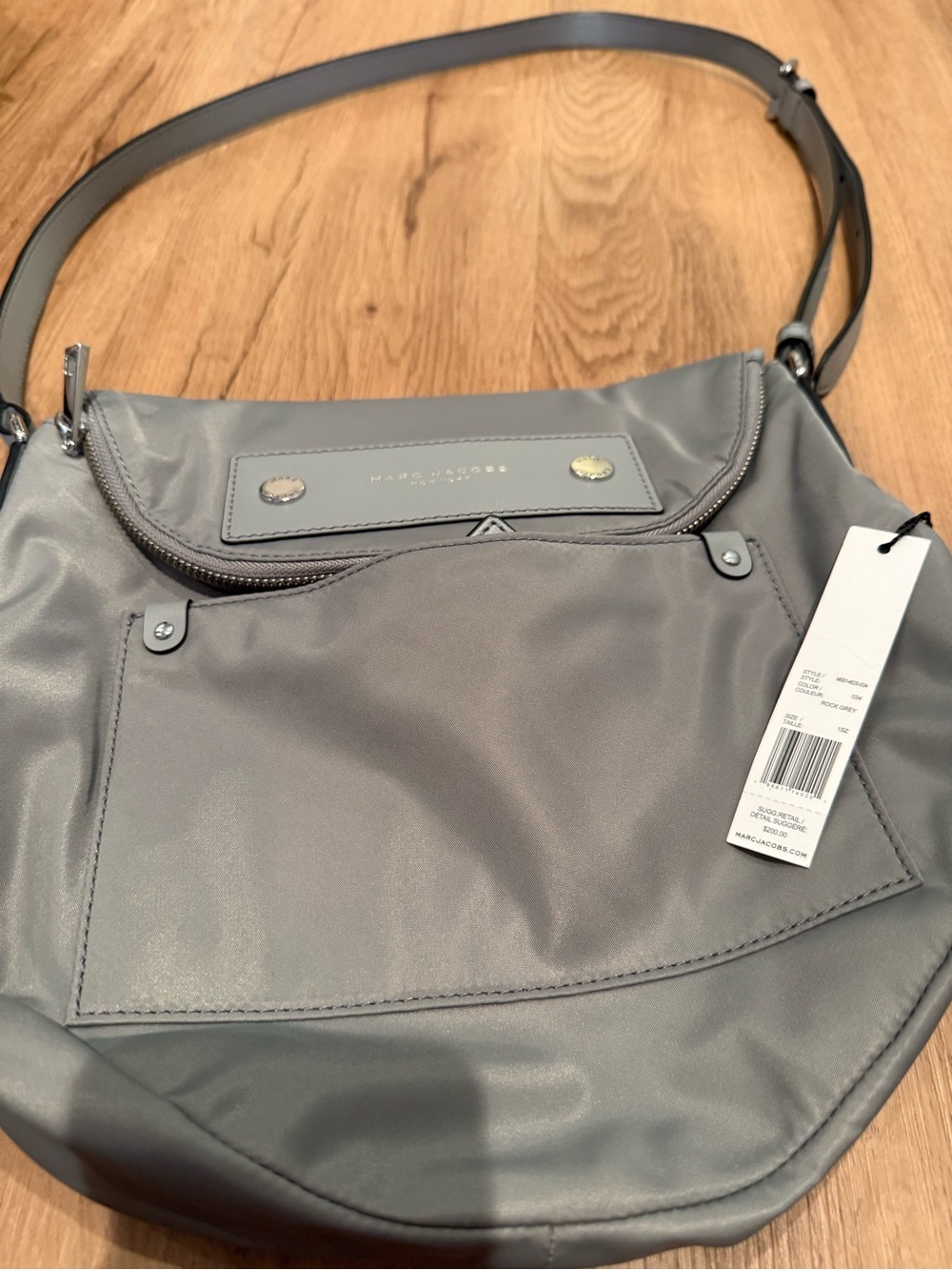 NWT Classic Marc Jacobs Gray Crossbody and Shoulder Bag with Front Pocket